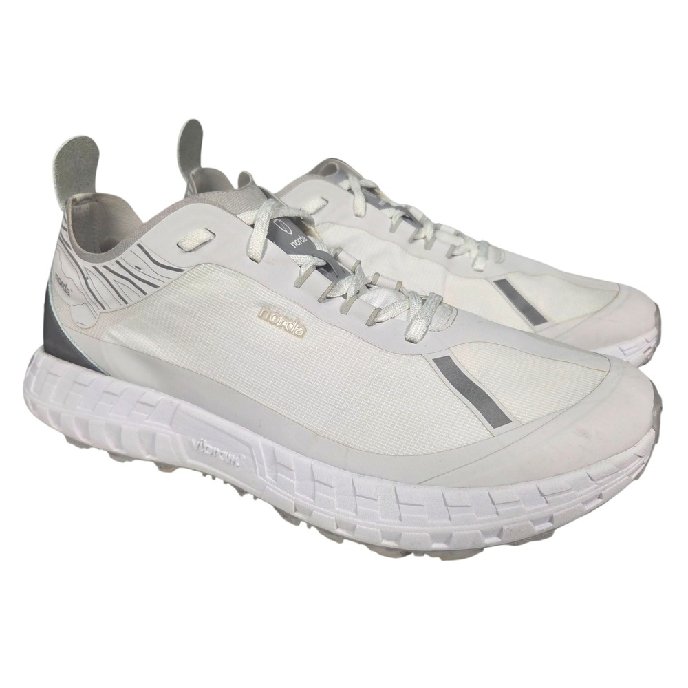 Norda 001 M Trail Running Shoes Mens 12 White Silver Dyneema Vibram Sneakers